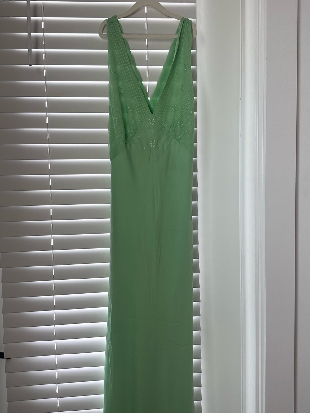 ASOS Light Green V-Neck Long Dress